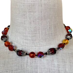 Vintage Vendome Fauceted Amber Beaded Choker Necklace